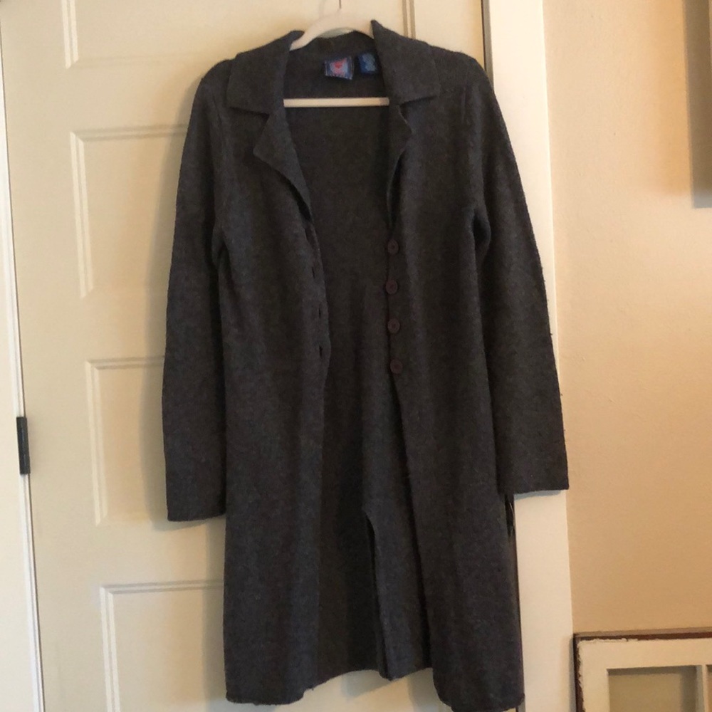Charcoal duster length cardigan